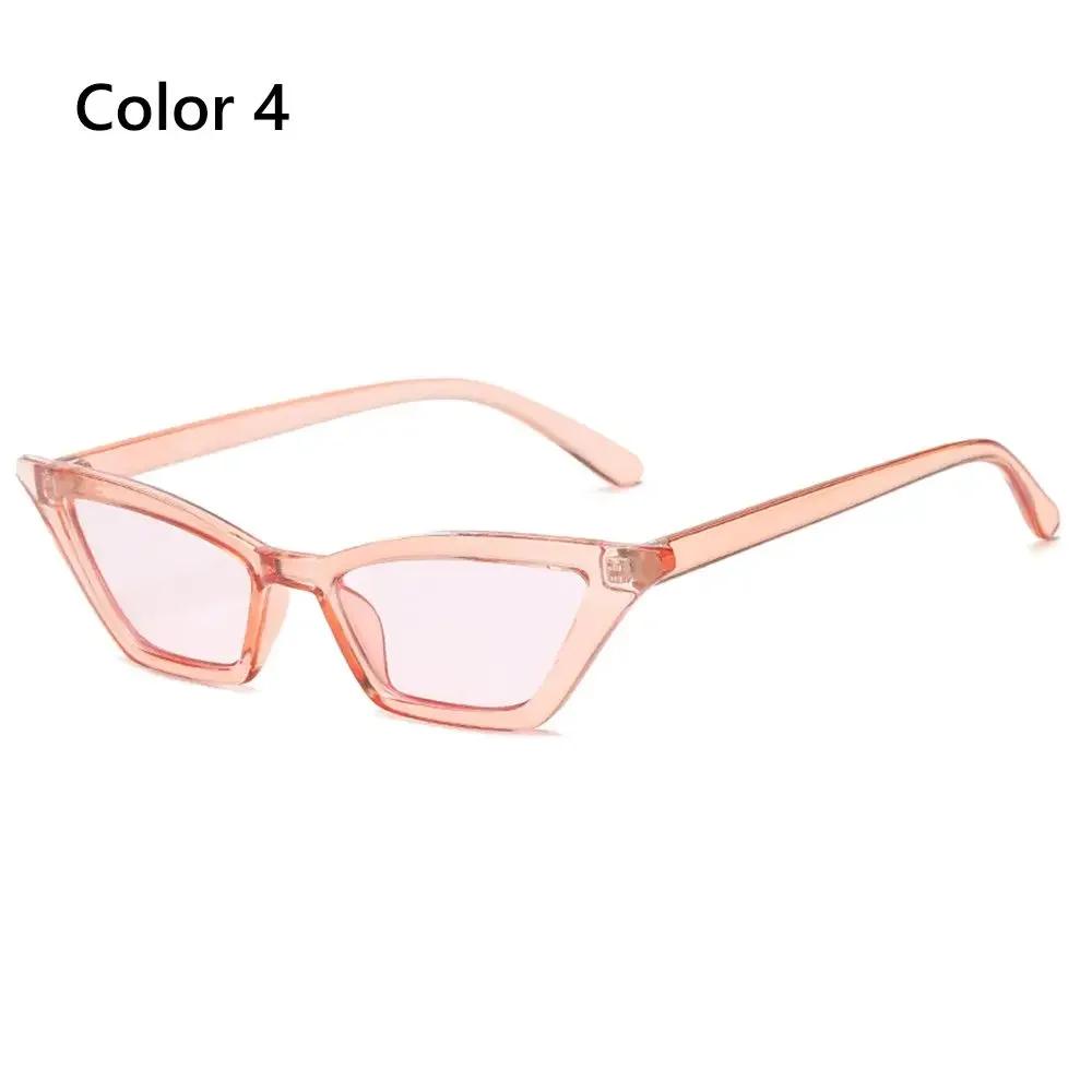 1PC Women Vintage Narrow Box Sunglasses Fashion Cat Eye Oval Small Frame Sun Glasses UV400 Street Summer Decoration Eyewear