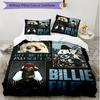3-teiliges Bettbezug-Set (1 * Bettbezug + 2 * Kissenbezug, ohne Kern), Billie Eilish Druck Weiches Ganzjahres-Bettwäscheset, Dekoration für Schlafzimmer zu Hause Geschenk