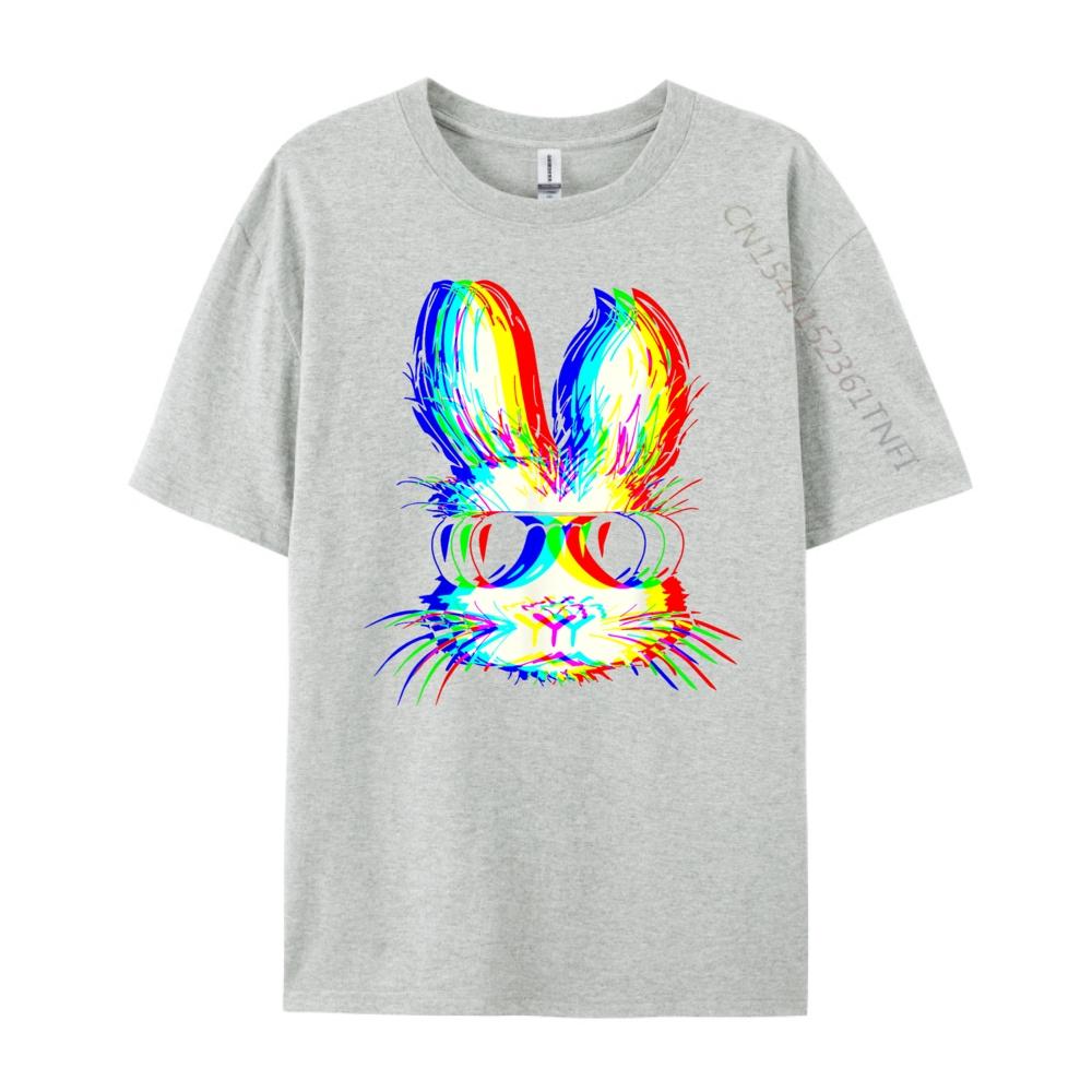 Bunny Trippy Vaporwave Easter Techno Rave Edm Music Party Oversized T Shirt Mens Designer Clothes Loose