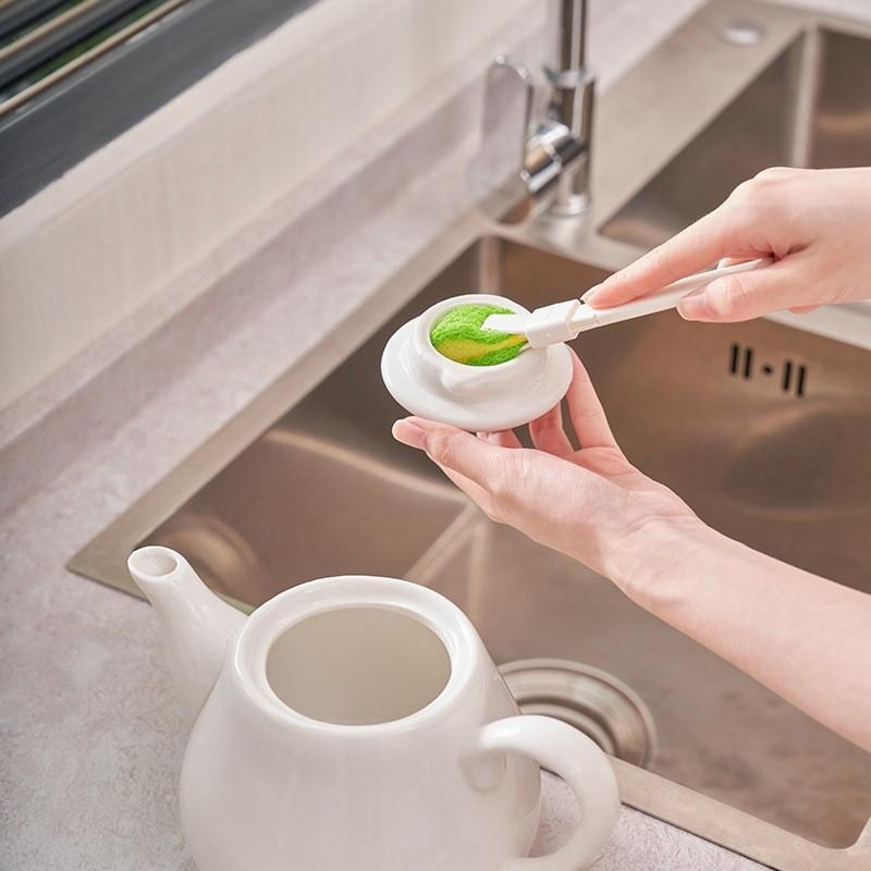 Gap Plastic Mini Brush For Kitchen Bathroom Cleaning With Sponge Detachable