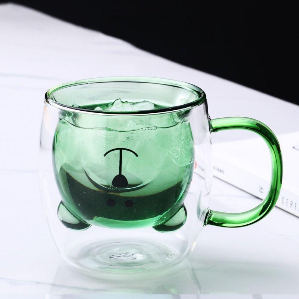 250ml Glass Cup Transparent Coffee Mug Personal Bear Tea Coffee Cup Kitchen supplies