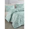 Parure de lit - 1 housse de couette 220 x 240 cm + 2 taies d'oreiller 60 x 60 cm - 65% coton, 35% polyester - Vert
