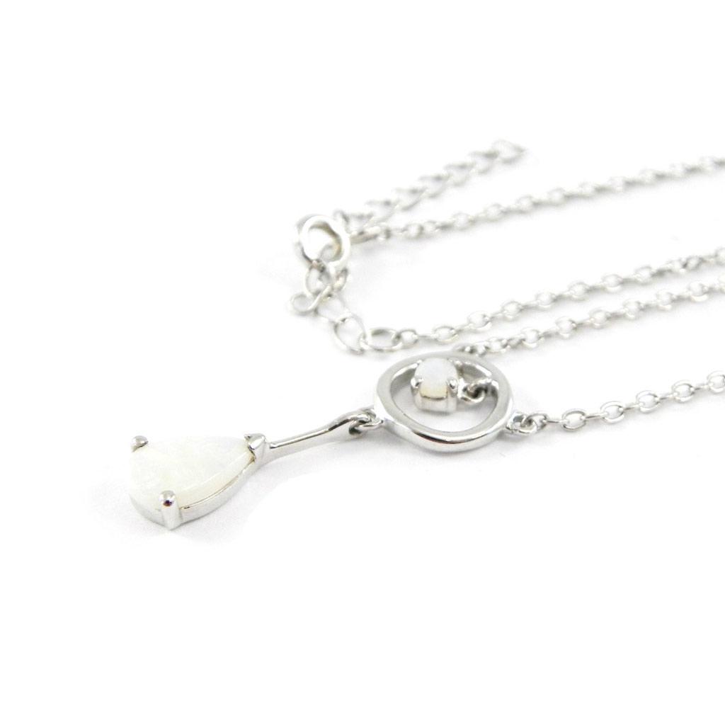 

Les Trésors De Lily [H7470] - Серебряное колье Goddess Opal Серебристо-белый (родированное покрытие) - 27x5 мм
