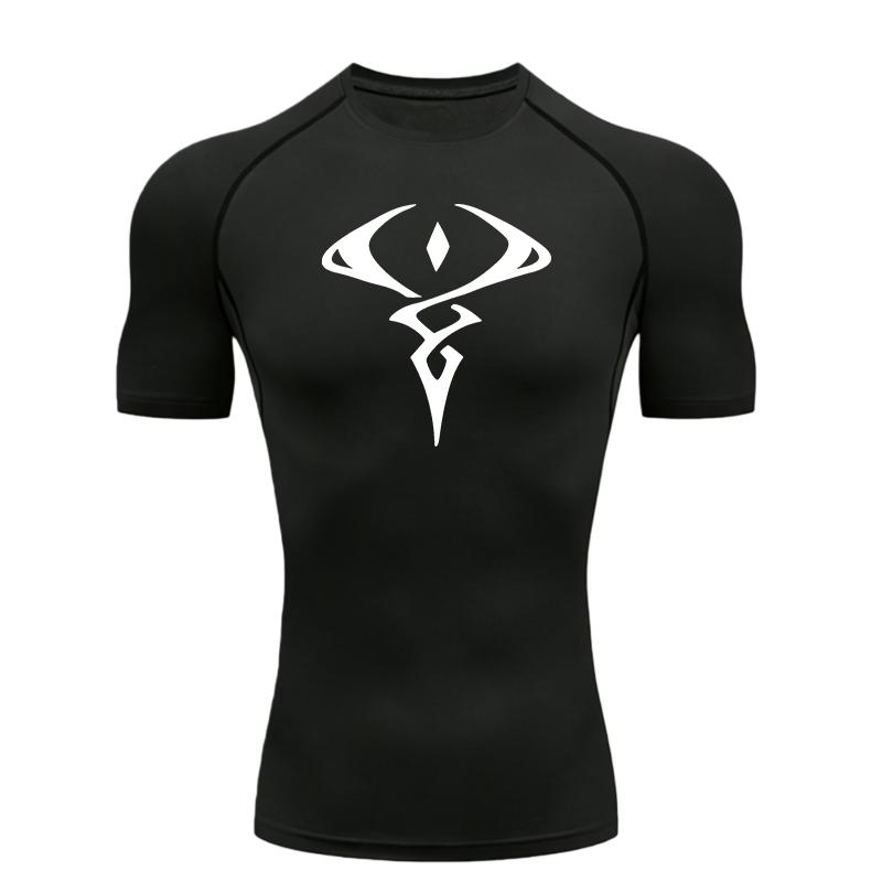 Men's Sports T-shirt Training Fitness Quick-Dry Compression Workout Gym Athletic Tees Gym Jogging Sportswear Training Elastic Breathable Slim Fit
