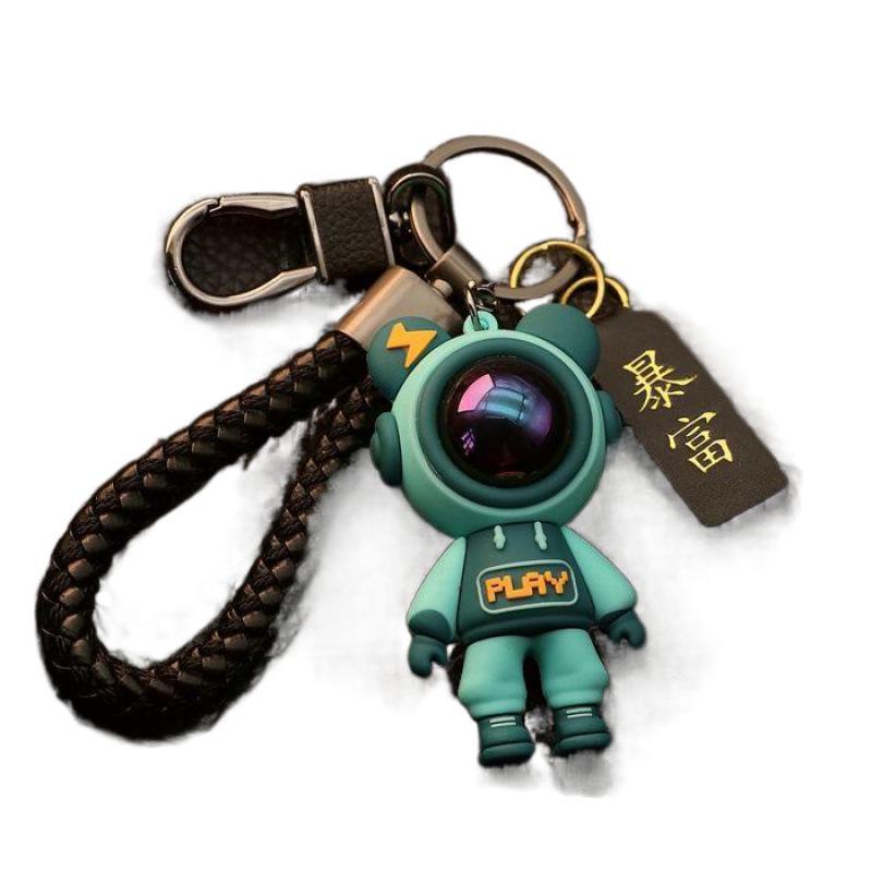 Luxury Starry Sky Teddy Bear Keychain for Couples - Cute Car Pendant for Men and Women