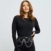 Women Fashion Leather Waist Belt Harajuku Harness Belt Decorative Belly Chain BeltWaistband Gothic Clothing Accessorie