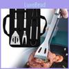 Essential Stainless Steel Bbq Accessories Set Tongs Fork And Spatula For Outdoor Grilling