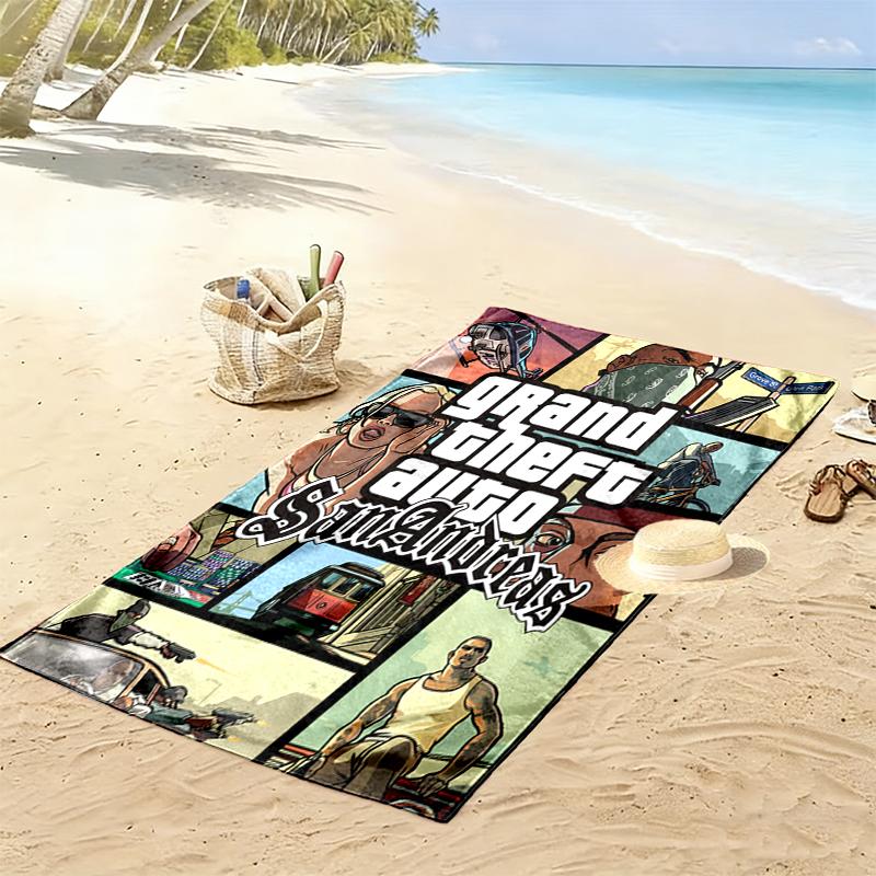 Asciugamano da Spiaggia Grand-Theft-Auto, Asciugamano Grande Morbido Asciugatura Rapida per Spiaggia Campeggio Nuoto