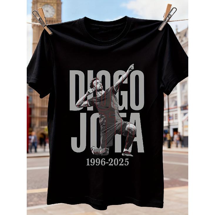 Men S Jota Diogo Commemorative Tee - A Graphic T-Shirt Celebrating 1996-2025 Featuring a Signature Pose And Name Print, Designed As a Casual Crew S чёрный
