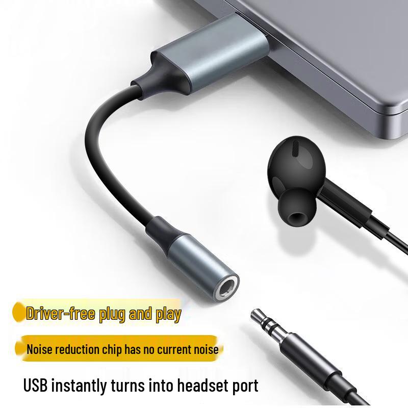 USB to 3.5mm Audio Headphone Adapter Cable