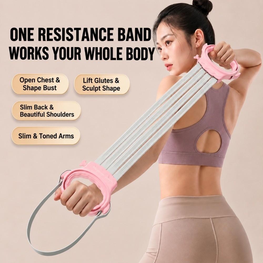 Adjustable Elastic Yoga Band 20-80 Lbs Exercise Band Female Resistance Bands Fitness Training