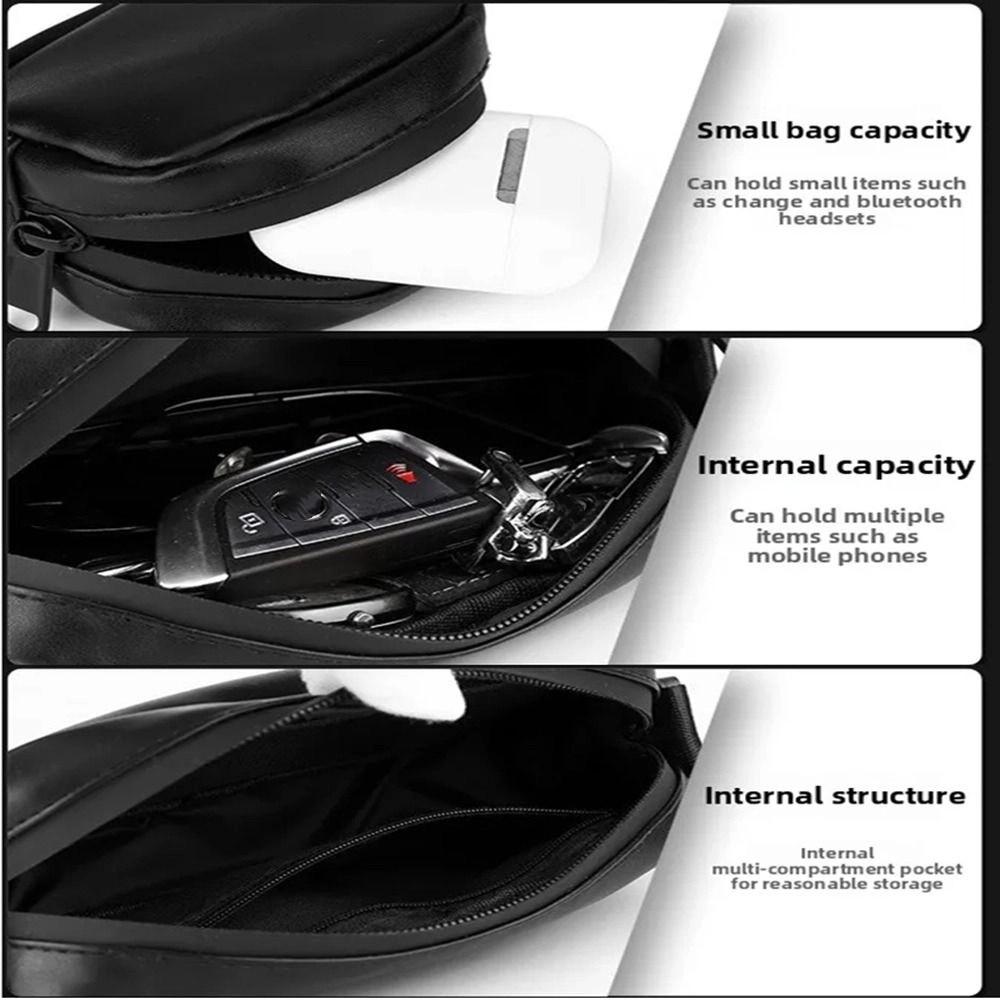 Hochwertige Schwarze Crossbody-Tasche Unisex Handytasche Brusttasche Modische Mini-Schultertasche für Paare
