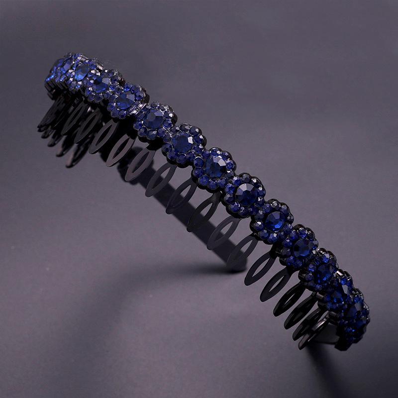 Women's Rhinestone Teeth Headband, Non-Slip Hairpin & Clip for Face Washing