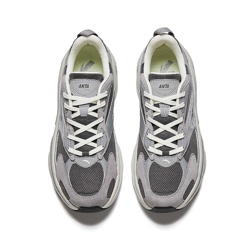 Anta Ta801 Sports Comfortable Non-Slip Wear-Resistant Breathable Low-Top Casual Shoes Men Sneaker Gray Silver 912518803-1