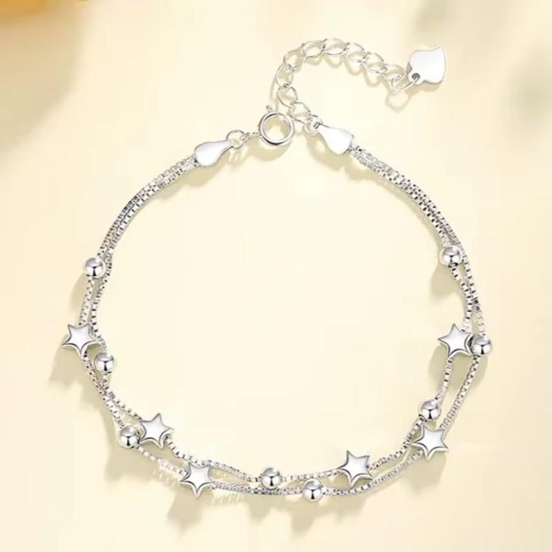 925 Silver Heart Shaped Bracelet For Women Retro Korean Versatile Zircon Charm Bracelets Party Jewelry Gifts