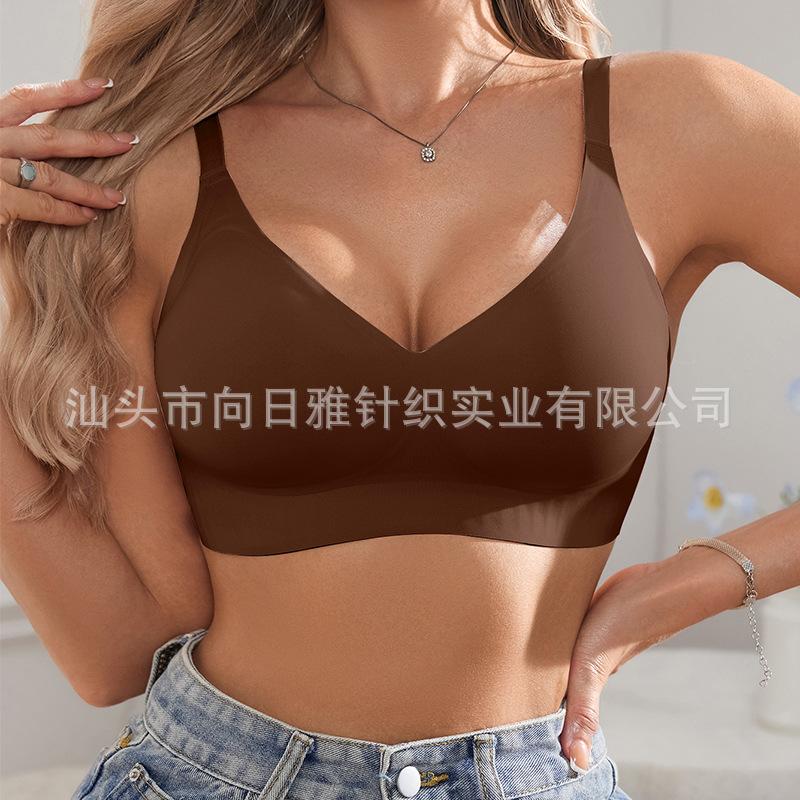 Damen Jelly-Streifen kabelloser BH, Komfort nahtlos Nacktes Gefühl Unsichtbare Dessous