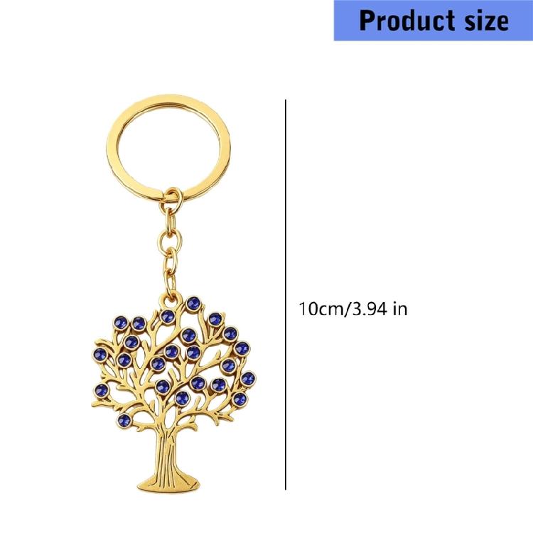 Beautiful Handmade Key Holder Accessory With Symbolic Tree Charm And Eye Catching Rhinestones Highlight