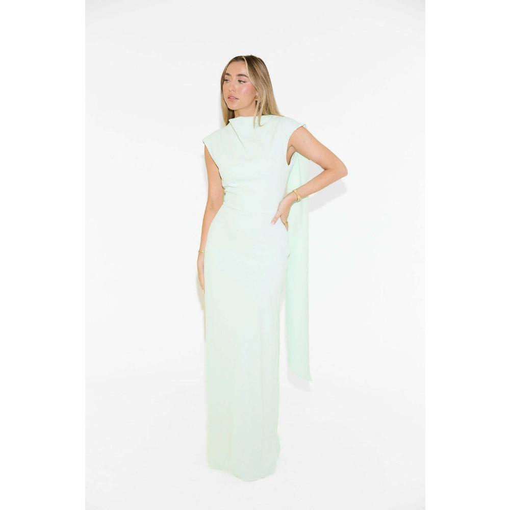 Women's One Shoulder Short Sleeve Maxi Dress Slim Fit High Waist Elegant Solid Color Evening Midi Dress