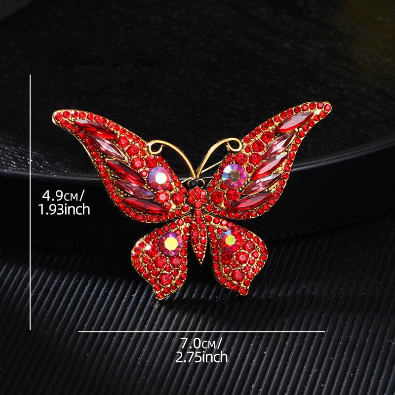 Fashion Full Zircon Butterfly Brooch For Women Luxurious Animal Corsage Pins Wedding Party Clothing Accessories Jewelry Gifts