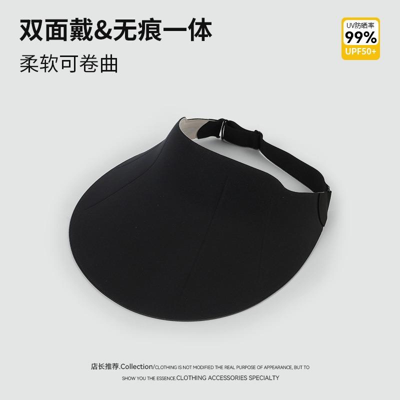 Traceless Ice Silk Hat Women's Sunscreen Sun Hat Outdoor Summer Riding UV Protection Portable Rollable Empty Top Hat