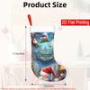 Christmas Decoration Fireplace Hanging Stocking 1pc Christmas Stocking Decoration with Santa Claus & Letters - & Holiday