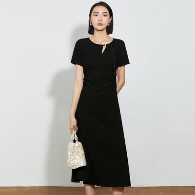 New Chinese Style Cheongsam Slit Mid-Length Dress