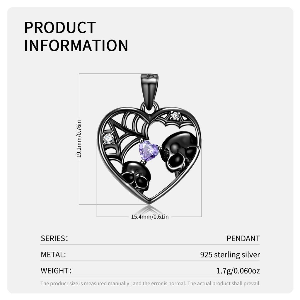 The Skull 'S Gaze European And American Fashion S925 Sterling Silver Inlaid Versatile Clavicle Chain Sweater Chain Necklace 