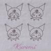 Sanrio KUROMI 3-Pocket Pouch ( face ) Japan NEW Sanrio characters