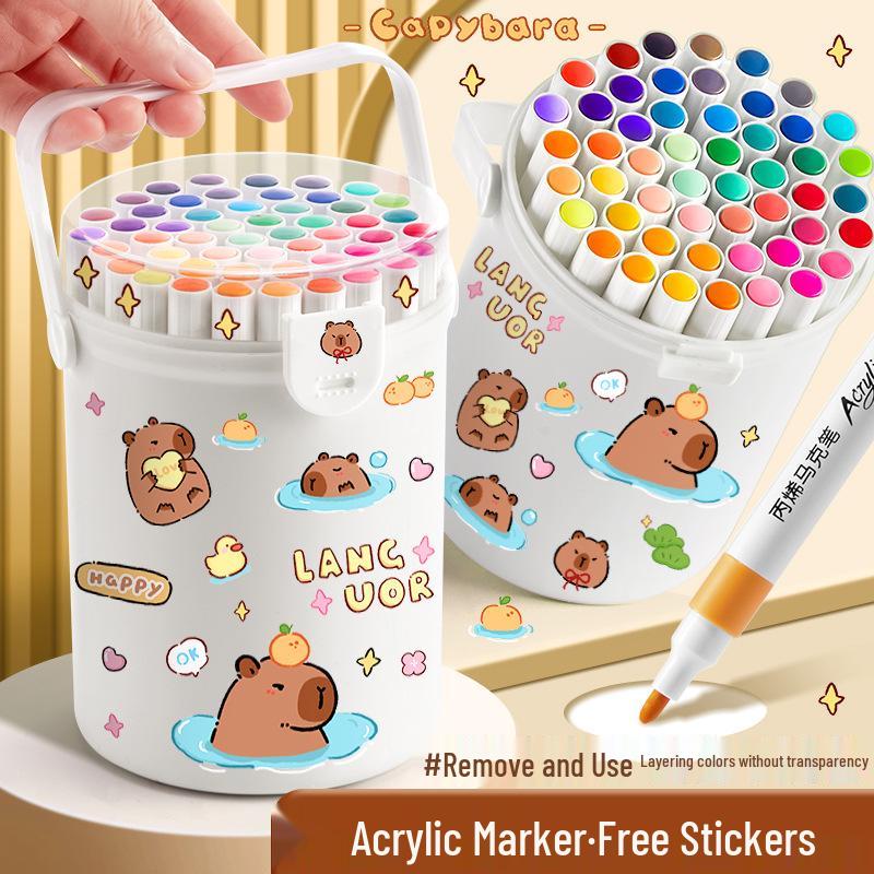 Eco-Friendly Washable Capybara Acrylic Markers for Kids' DIY Crafts