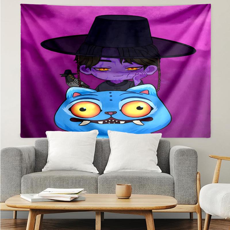 Colorful Kpop cartoon Tapestry Hanging for Bedroom,Livingroom, Playroom,Decor Art Room Wall Tapestry Holiday and Birthday Gifts