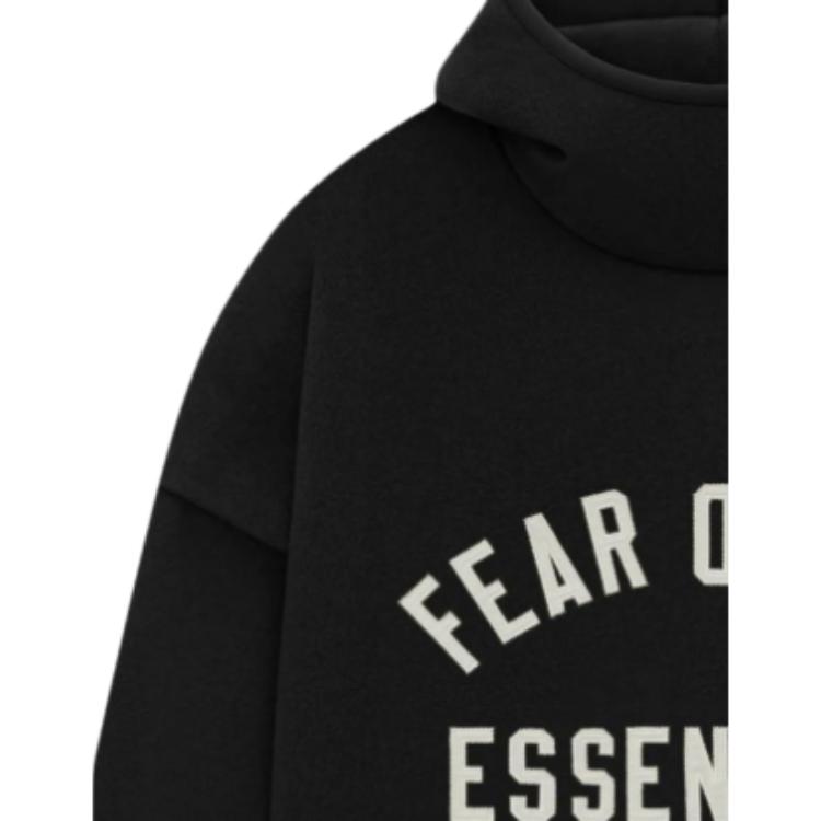 Fear of God Essentials Brushed Hoodie Black Men Tops 202HO246410F