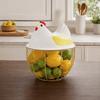 Creative Rustic Hen Shape Egg Basket with Lid Farm Style Egg Container Storage Hollow Iron Basket Kitchen Accessories