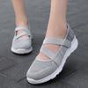 Large Size Spot Women's Shoes Summer Breathable Lightweight Flat Shoes Velcro Casual Women's Shoes Mother Shoes