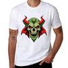 Trending Illustration Of A Demon Skull T-Shirt Casual Loose Fit Short Sleeve T-Shirt