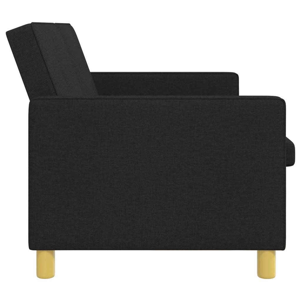 Extendable Sofa Bed Black Fabric