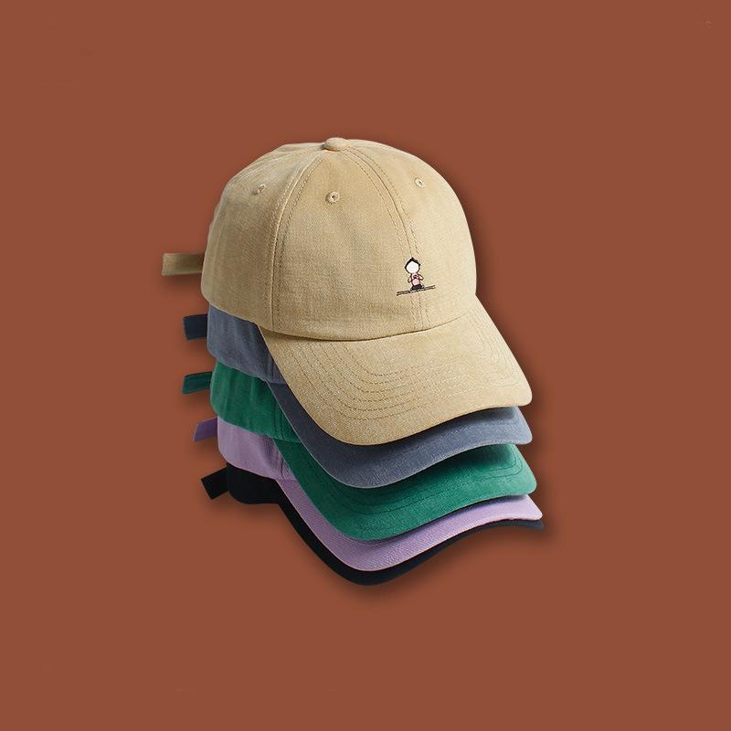 Retro Yoga Embroidery Soft Top Cap Children's Casual Korean Version Sunscreen Baseball Cap Versatile Trendy Men