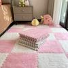 Plush Bedside Rug: Girls' Room Foam Floor Mats, Washable & Stylish