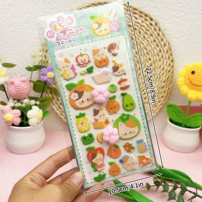 3D Cute Animal Butt Stickers Plush Pinched Happy Buttocks Sticker Stress Ease Puffy Sticker For Diy Scrapbook Phone Case Decal