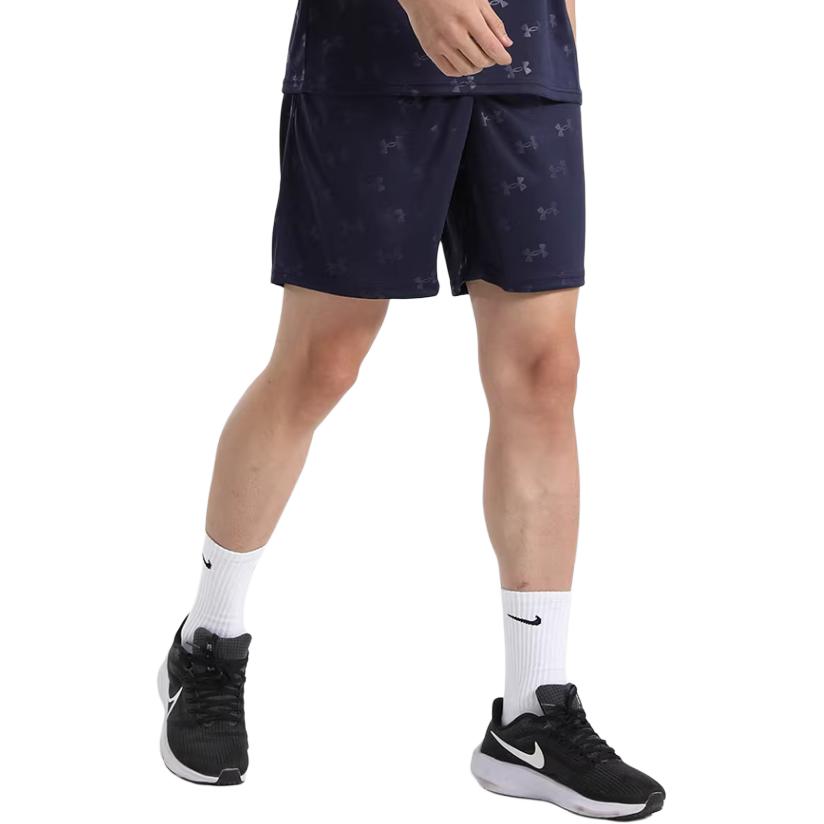 Under Armour Quick-Drying Breathable Running Training Printed Knit Shorts Unisex Shorts Dark-Blue 21500231-409