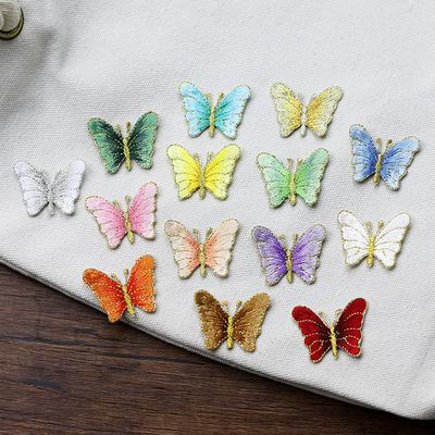 Butterfly Embroidery Ironing Cloth Sticker Clothes Patch Sticker Flower Diy Repair Hole Clothes Bag Decoration Small Adhesive Backing