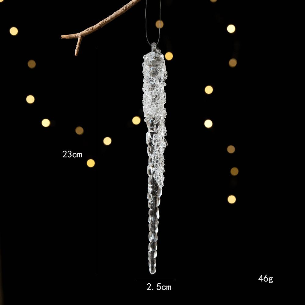 Transparent Christmas Hanging Pendants Water droplet Ice Bar Christmas Decorations Hanging Acrylic Xmas Tree Embellishment