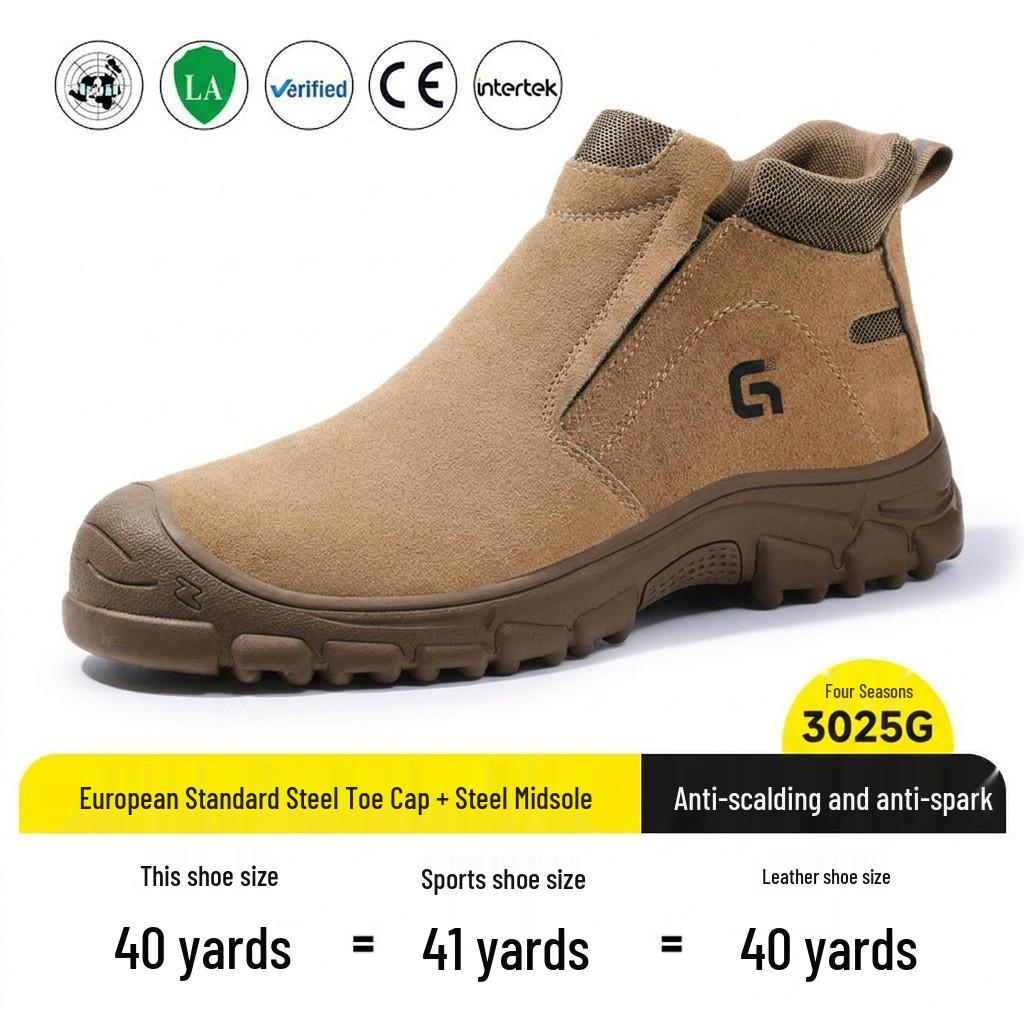 Welder Safety Shoes: Breathable, Anti-smash, Anti-puncture, Anti-slip, Steel Toe, Comfortable, Wear-resistant, Lightweight Work Footwear.