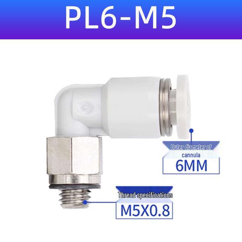 Yadake Pneumatic Threaded Quick Connect Elbow Fitting PL4/6/8/10/12-M5-01-02-03-04