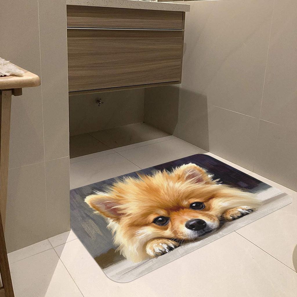 1Pcs Dog Pattern Floor Mat Modern Kitchen polyester Rug Non-Slip Colorful Indoor Carpet, For Home Bathroom Bedroom Living Room Decor