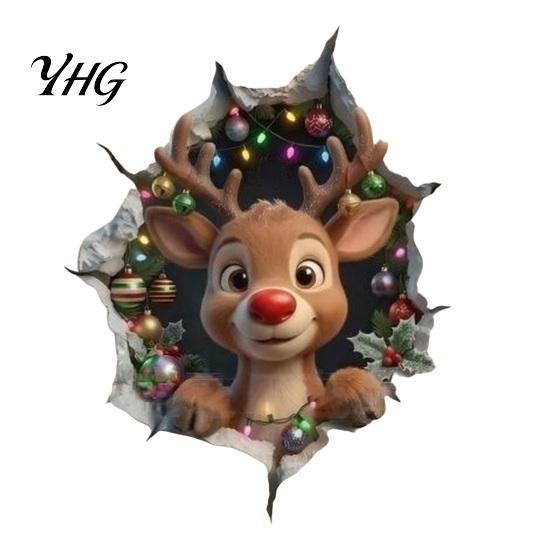 Christmas Wall Murals Stickers, 3D Holiday Decals for Living Room Bedroom And Party Decor Decor, Removable PVC Festive Art Home Entrance Classroom
