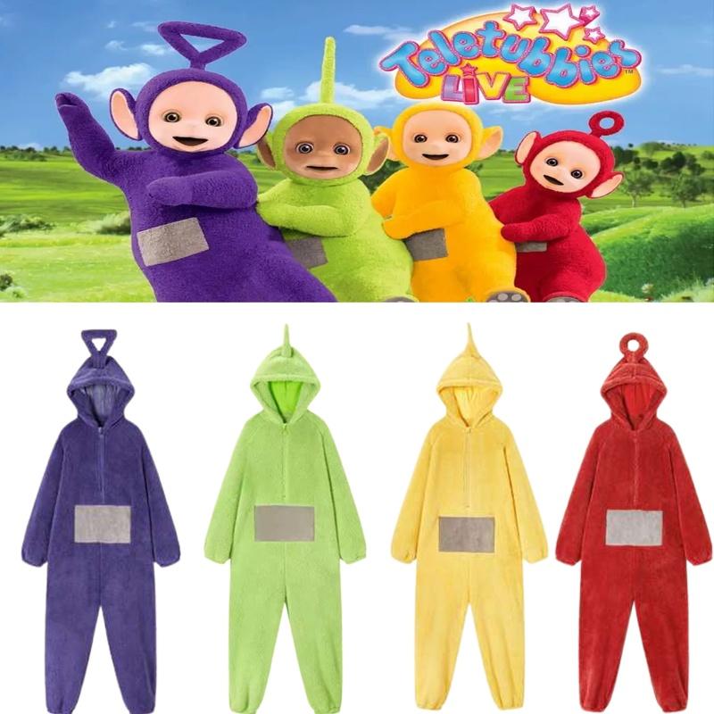 Dipsy Laa Teletubbies Po Tinky Winky Cosplay Coral Velvet Sleepwear Halloween