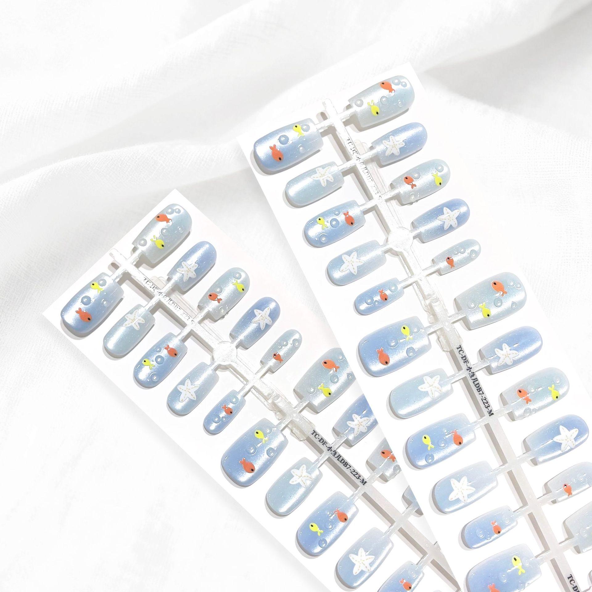 Cat Eye Wearable 3D Cartoon Butterfly Matte Nails with Stickers