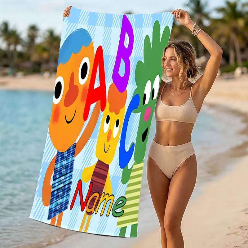 Customizable Personalized Beach Towels Super Simple Songs Themed designs.Suitable for the Beach, Yoga, Sports;ideal As Beach Accessories