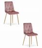 Libra Chair - Pink Velvet / Wood Color Legs X 2