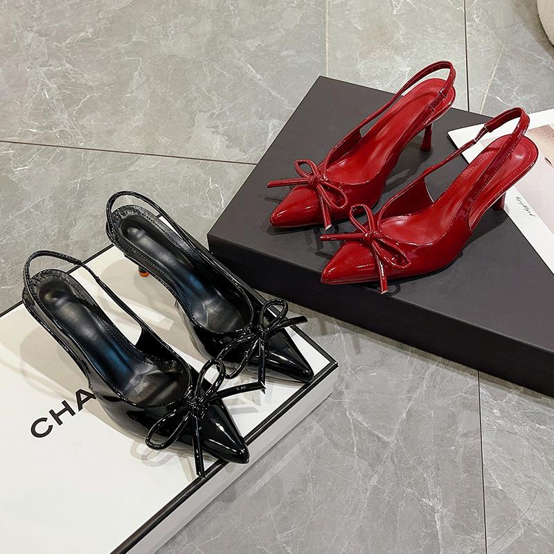 2025 new temperament red stiletto high heels women are not tired feet royal sister sexy pointed light mouth sandals